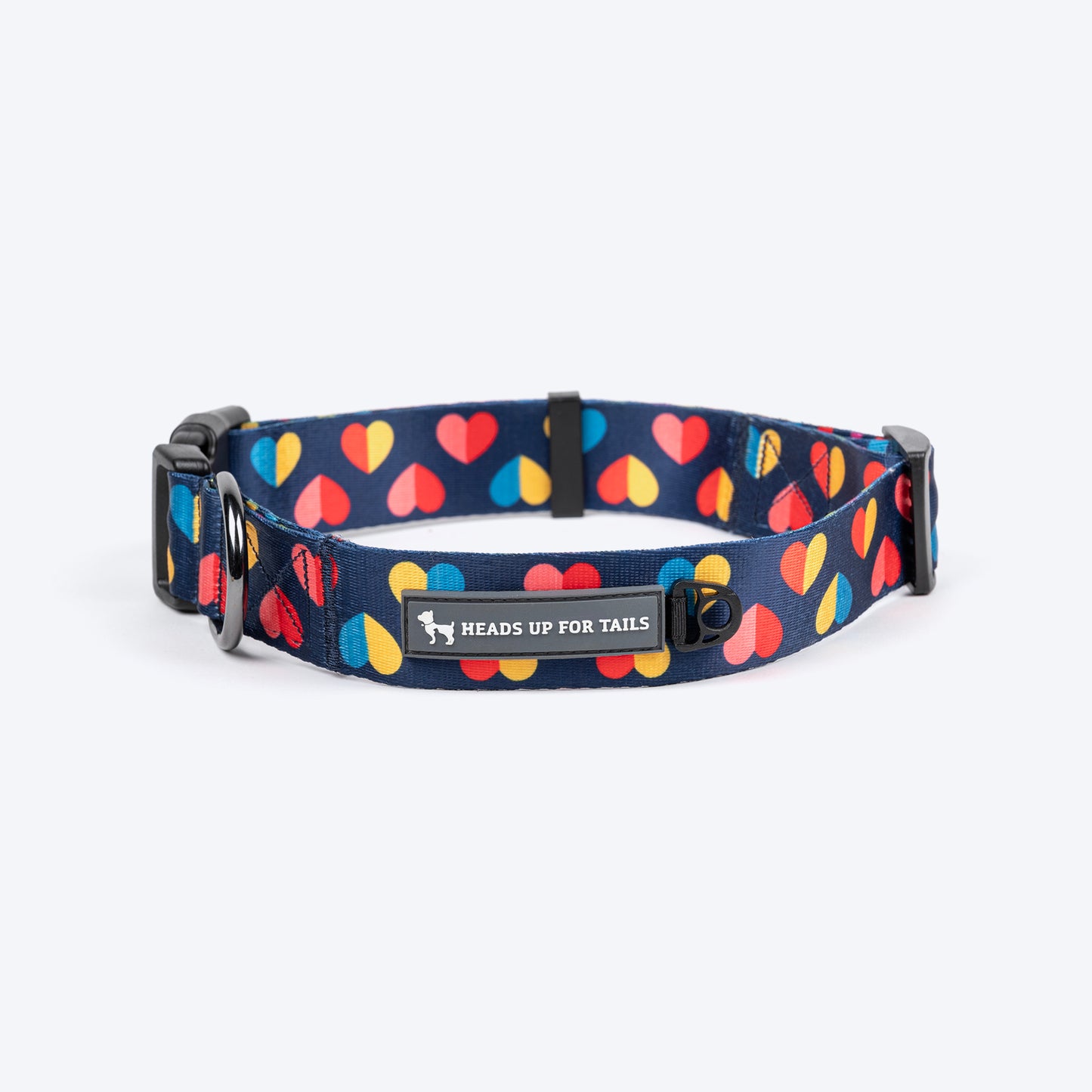 HUFT Love Struck Printed Collar For Dog - Navy Blue - Heads Up For Tails