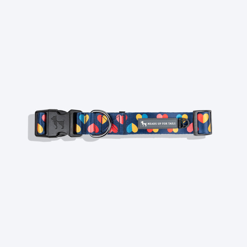 HUFT Love Struck Printed Collar For Dog - Navy Blue - Heads Up For Tails