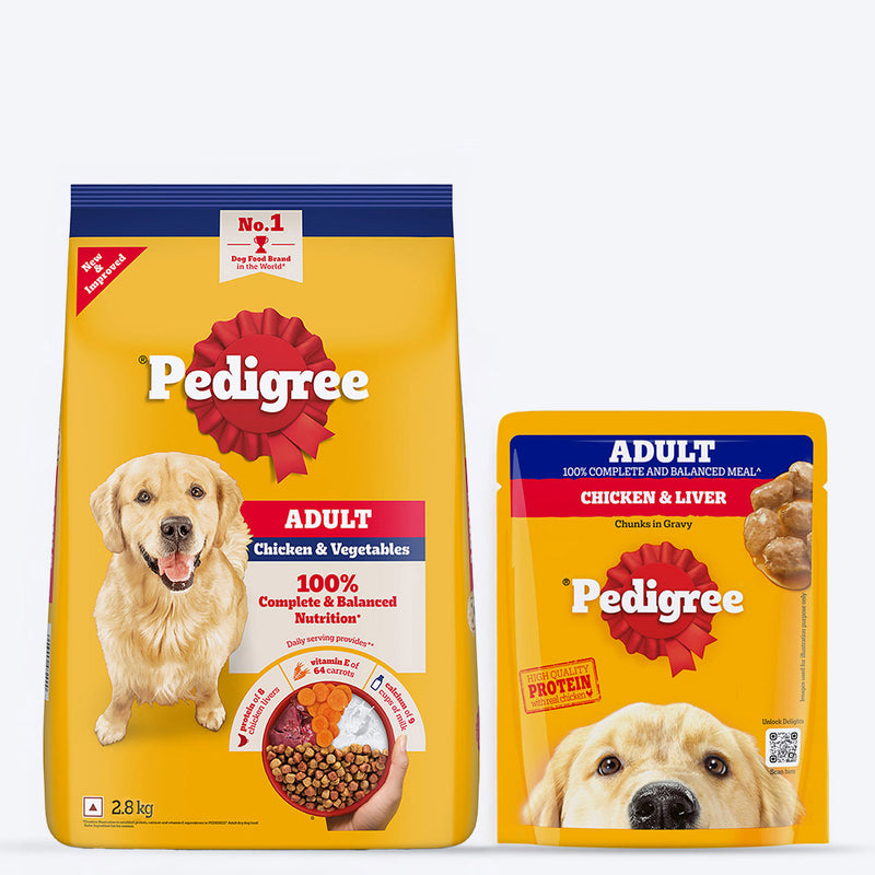 Pedigree Healthy Food Combo For Adult Dogs - Pack of 2 - Heads Up For Tails