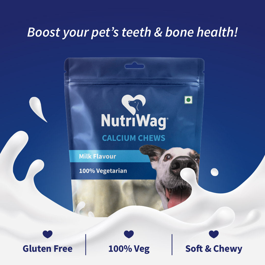 NutriWag Milk Calcium Chew Bones Treats For Dog - Heads Up For Tails