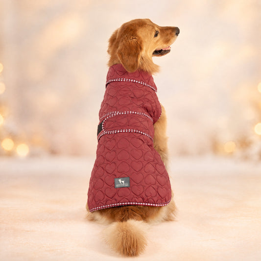 HUFT Sweetheart Quilted Jacket For Dog - Wine - Heads Up For Tails