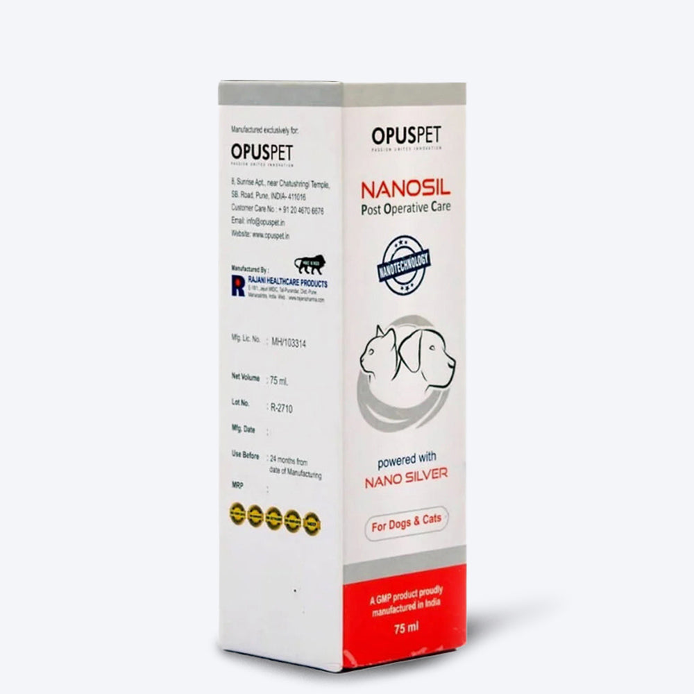 Opus Pet Nanosil Antiseptic Liquid For Dog & Cat - 75 ml - Heads Up For Tails