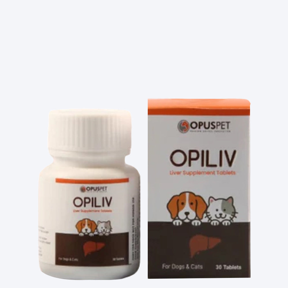 Opus Pet Opiliv Liver Health Support Pack For Dog & Cat - 30 Tablets - Heads Up For Tails