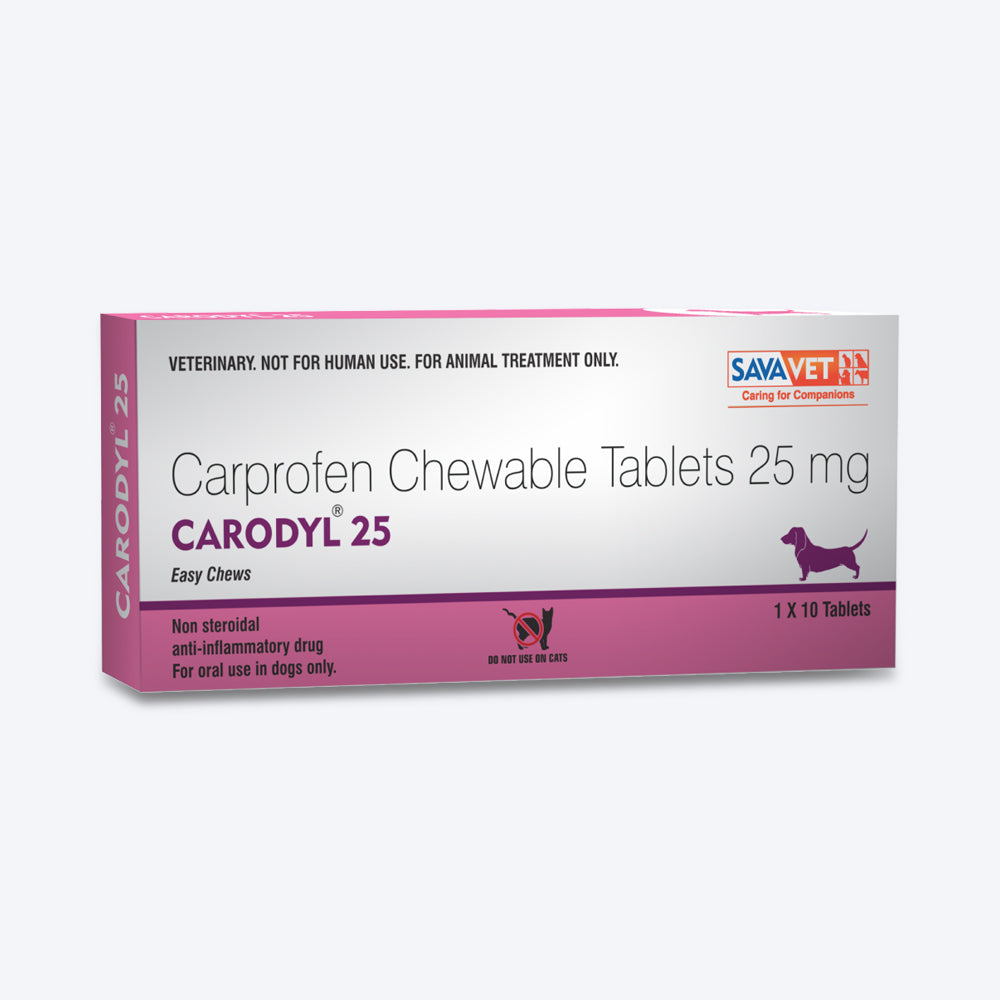 Savavet Carodyl 25 mg Tablets Pain Relief For Dog & Cat - 10 Tablets - Heads Up For Tails