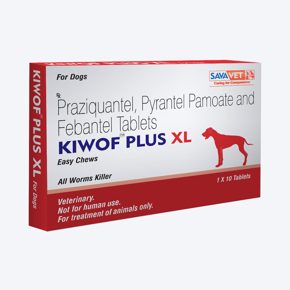 Savavet Kiwof Plus XL Dewormer Tablets For Dog - 10 Tablets - Heads Up For Tails