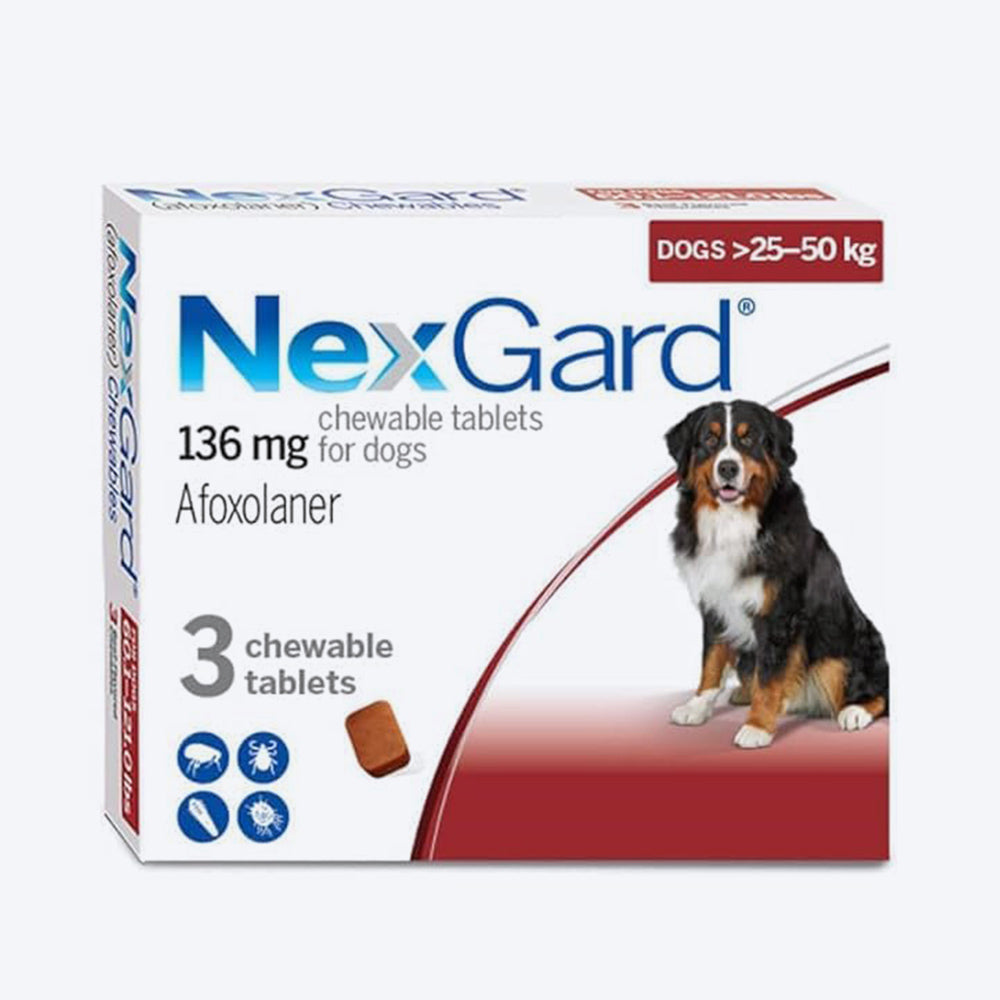 NexGard Tick & Flea Chewable Tablets For Dogs - 3 Tablets - Heads Up For Tails