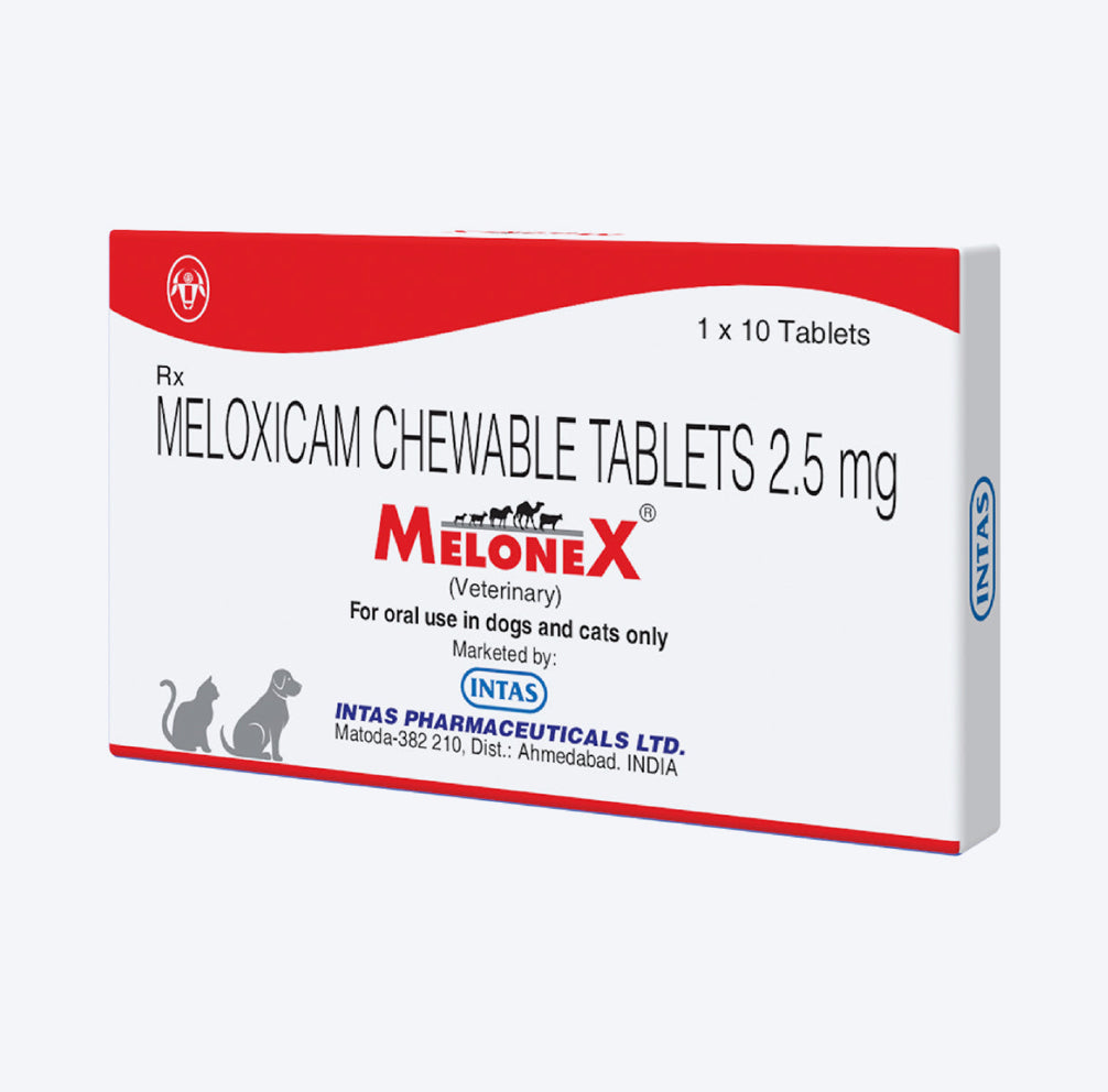 Intas Pet Melonex 2.5 mg Tablets For Dog & Cat - 10 Tablets - Heads Up For Tails