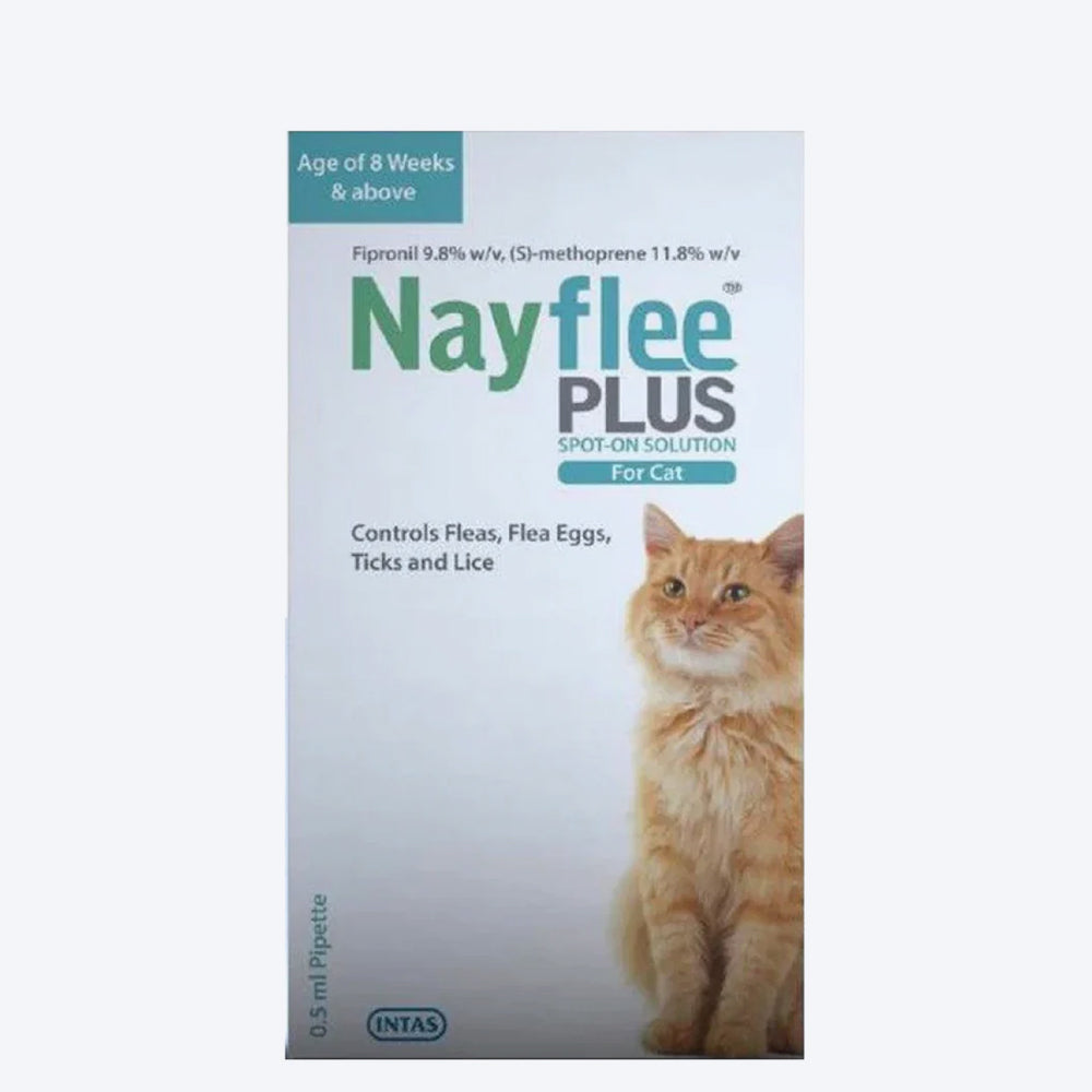 Intas Nayflee Plus Spot-On for Cats - 0.5 ml - Heads Up For Tails