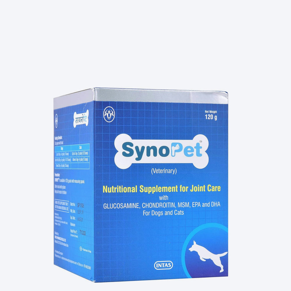 Intas Synopet Joint Support Powder For Dog & Cat - 120 gm - Heads Up For Tails