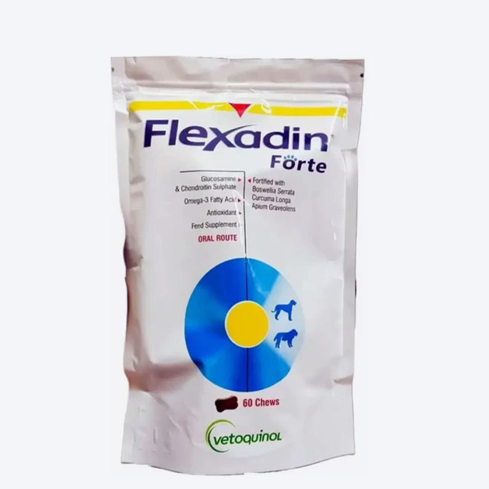Vetoquinol Flexadine Forte Tablets For Dog - 60 Tablets - Heads Up For Tails