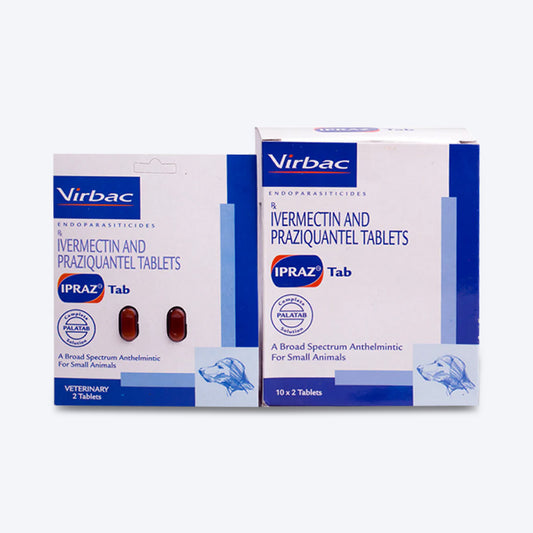 Virbac Ipraz Tablets For Dogs - 2 Tablets - Heads Up For Tails
