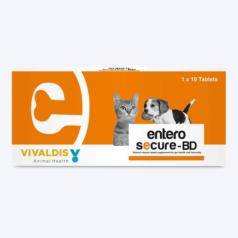 Vivaldis Enterosec BD Diarrhea Relief Tablets For Dog - 10 Tablets - Heads Up For Tails
