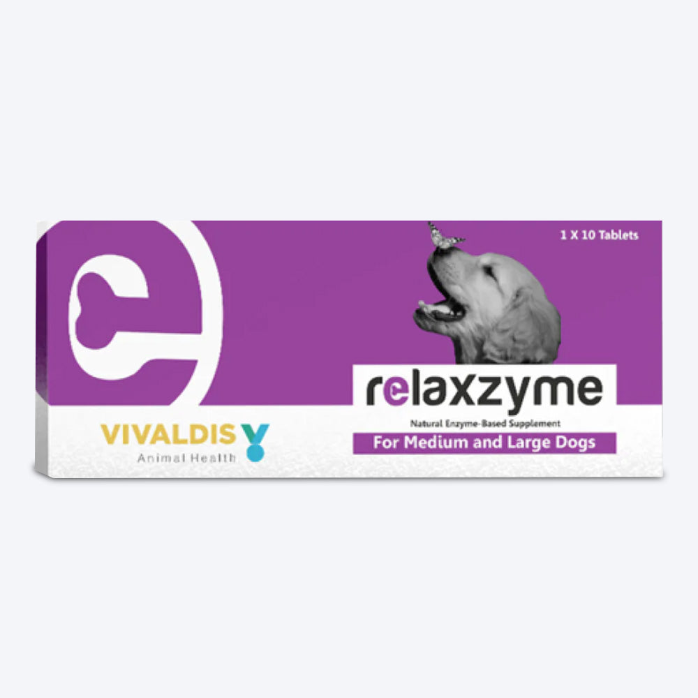 Vivaldis Relaxzyme Medium & Large Dog Stress Relief Tablets - 10 Tablets - Heads Up For Tails