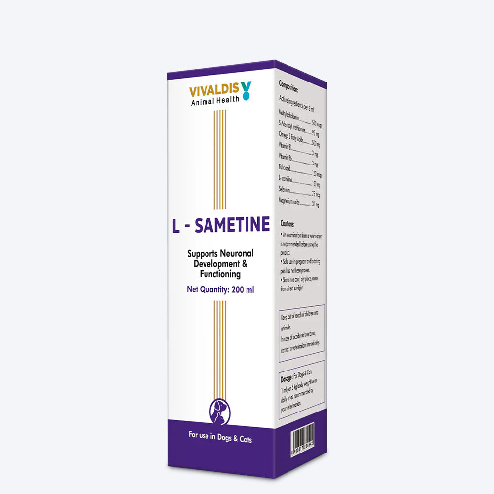 Vivaldis RX L Sametine CNS & Metabolic Support Syrup For Dog & Cat - 200 ml - Heads Up For Tails