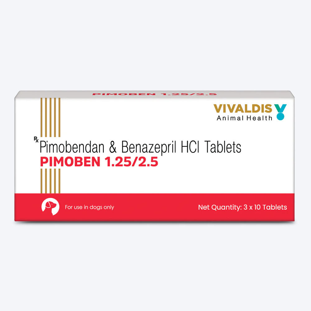 Vivaldis RX Pimoben Combo Tablets 1.25/2.5 mg For Dog & Cat - 3x10 Tablets - Heads Up For Tails