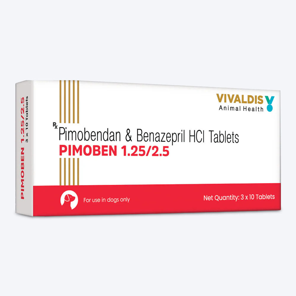 Vivaldis RX Pimoben Combo Tablets 1.25/2.5 mg For Dog & Cat - 3x10 Tablets - Heads Up For Tails