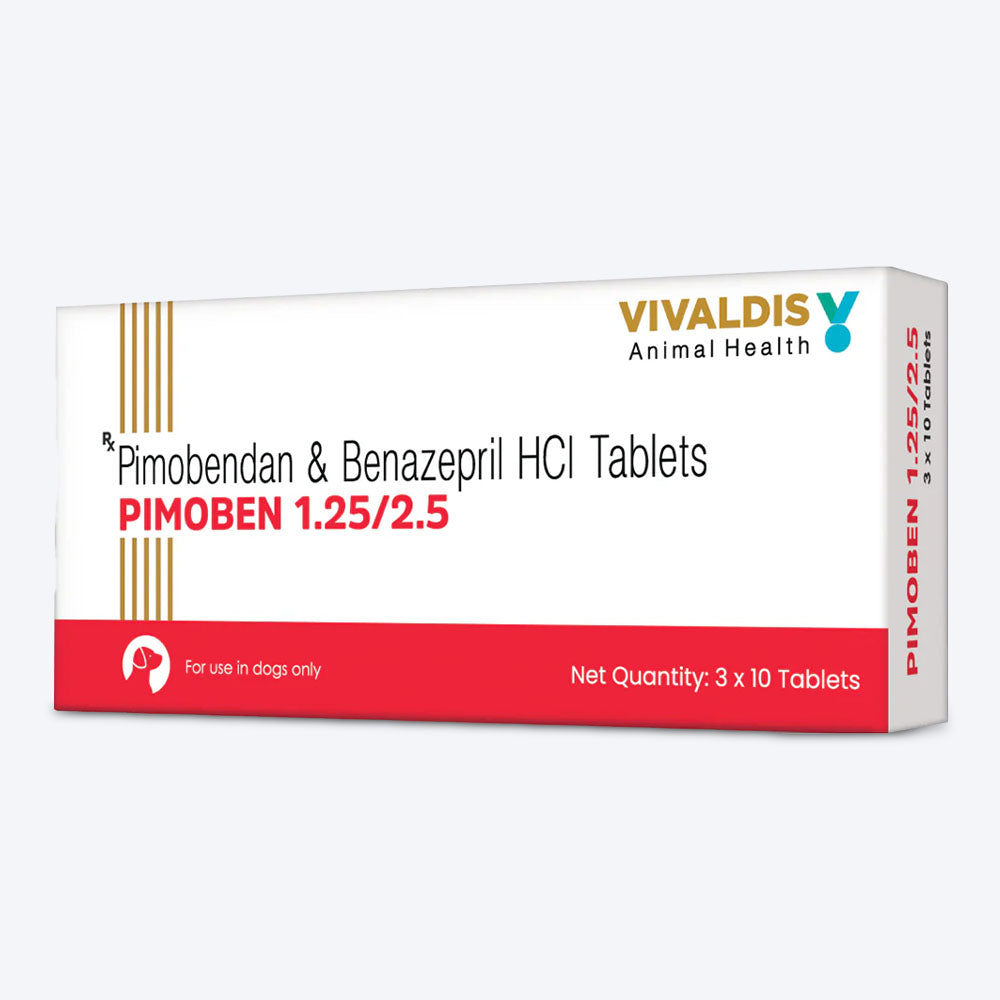 Vivaldis RX Pimoben Combo Tablets 1.25/2.5 mg For Dog & Cat - 3x10 Tablets - Heads Up For Tails