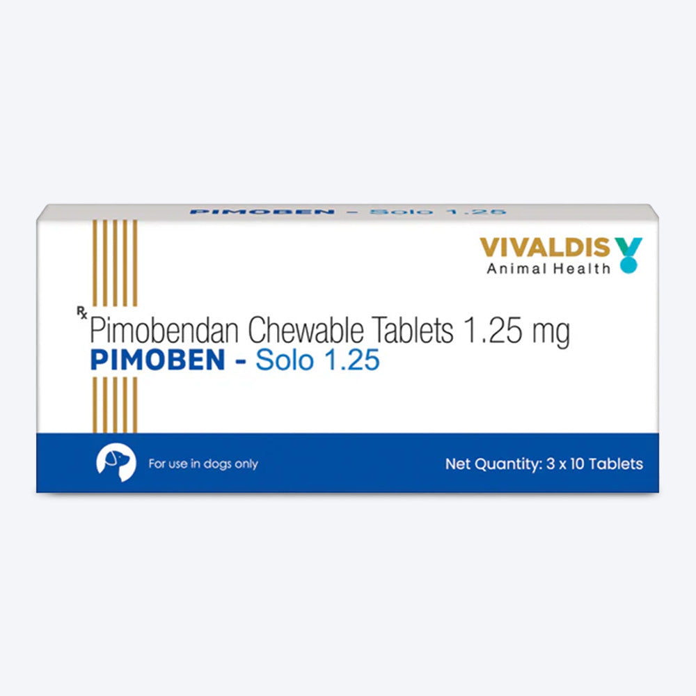 Vivaldis RX Pimoben-Solo Monotherapy Tablets 1.25 mg For Dog & Cat - 3x10 Tablets - Heads Up For Tails