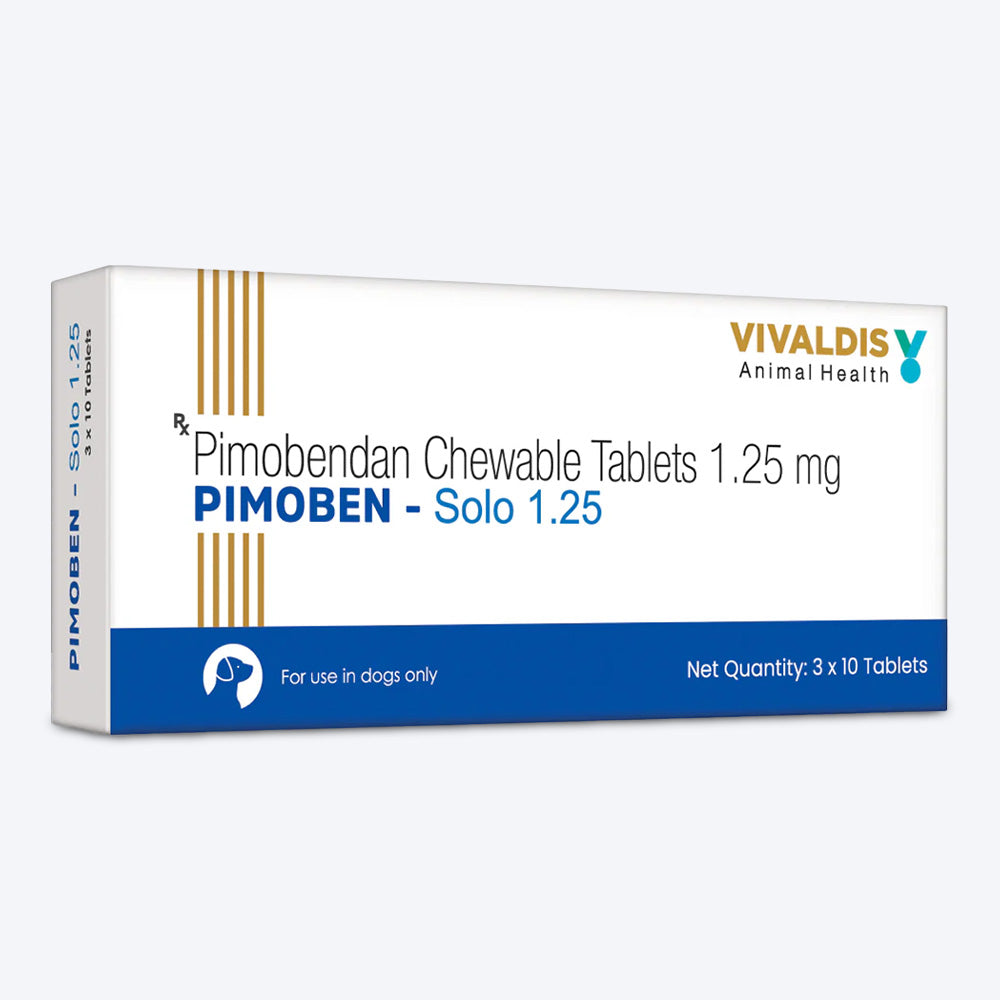 Vivaldis RX Pimoben-Solo Monotherapy Tablets 1.25 mg For Dog & Cat - 3x10 Tablets - Heads Up For Tails