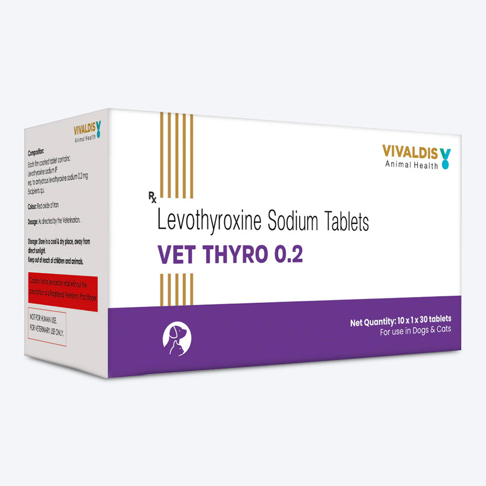 Vivaldis RX Vet Thyro 0.2 Thyroid Support Tablets For Dog & Cat - 30 Tablets - Heads Up For Tails