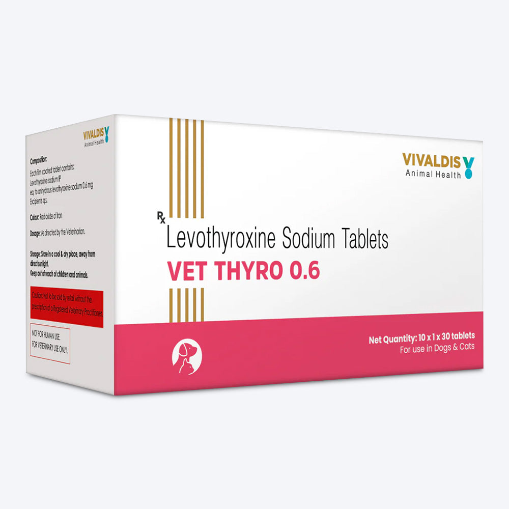Vivaldis Vet Thyro 0.6 Thyroid Support Tablets For Pets - 30 Tablets - Heads Up For Tails