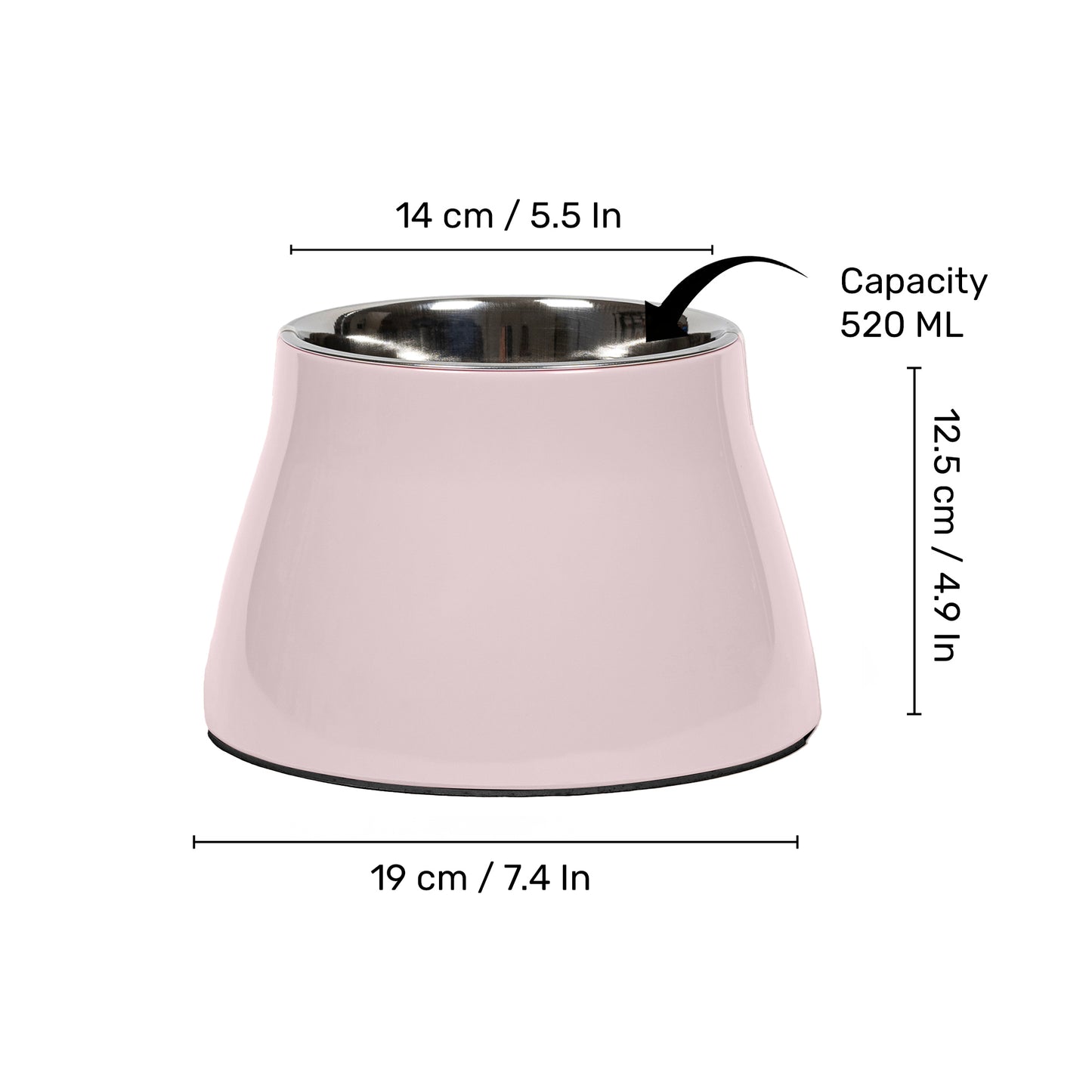 HUFT Breezy Basics Elevated Bowl For Dog - Peach