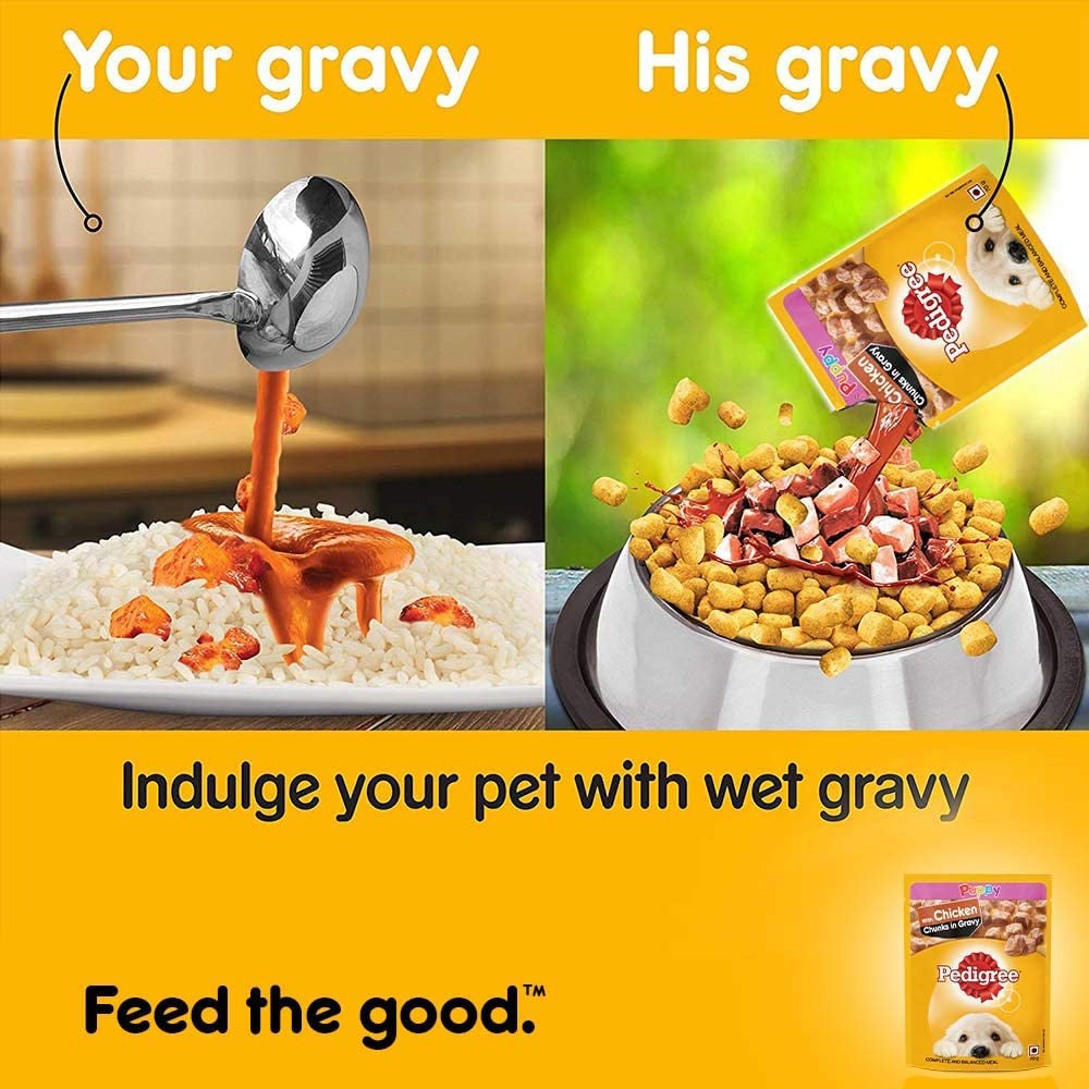 Pedigree Chicken & Liver Chunks Puppy Wet Food - 1.05 kg - Heads Up For Tails