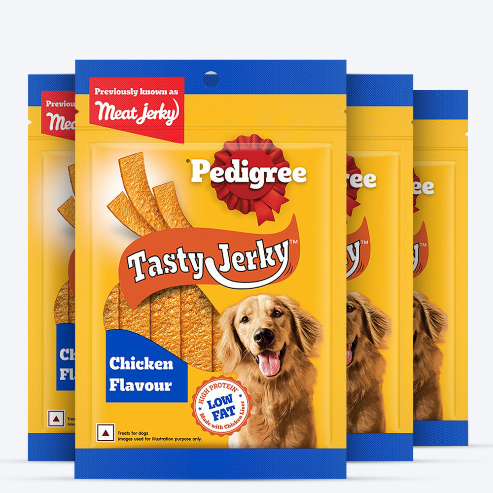 Pedigree Tasty Jerky Chicken Flavour Treat For Adult Dog - 70 g - Heads Up For Tails