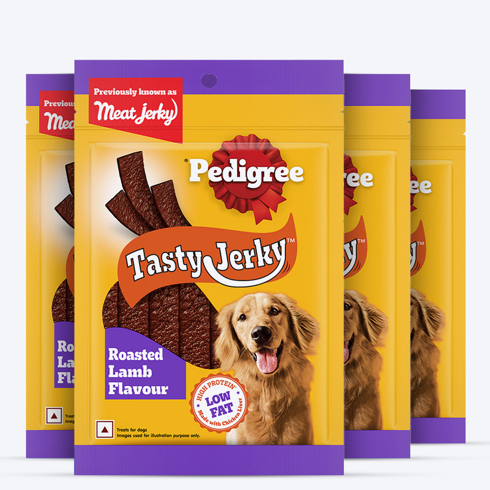 Pedigree Tasty Jerky Roasted Lamb Flavour Treat For Adult Dog - 70 g - Heads Up For Tails
