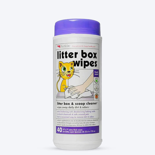 Petkin Litter Box Wipes - 40 wipes - Heads Up For Tails