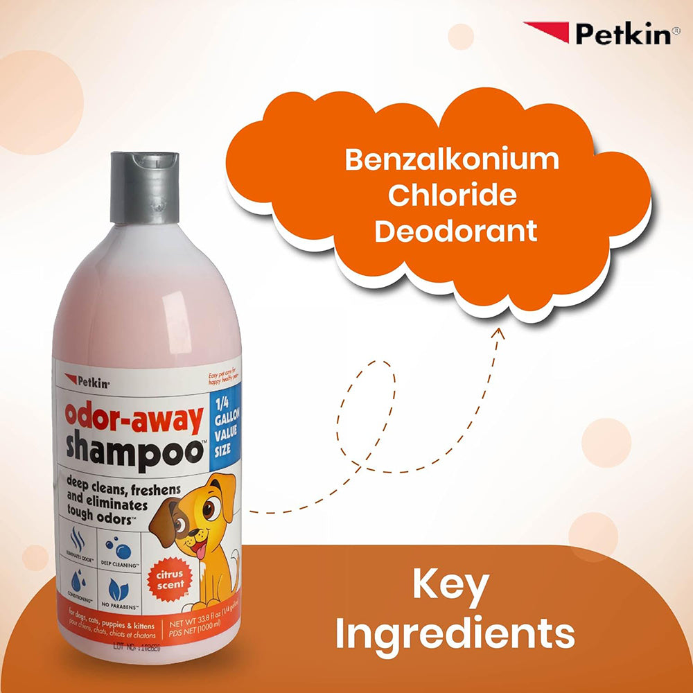 Petkin Odor-Away Shampoo For Dogs & Cats - Citrus - 1000 ml_03