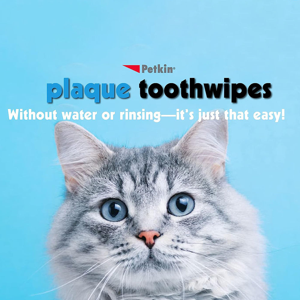 Petkin Toothwipes for Dogs & Cats - 40 Wipes - Heads Up For Tails