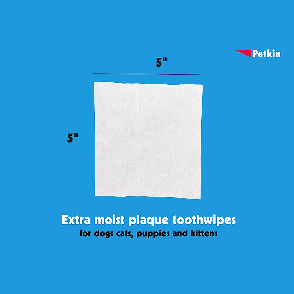 Petkin Toothwipes for Dogs & Cats - 40 Wipes - Heads Up For Tails