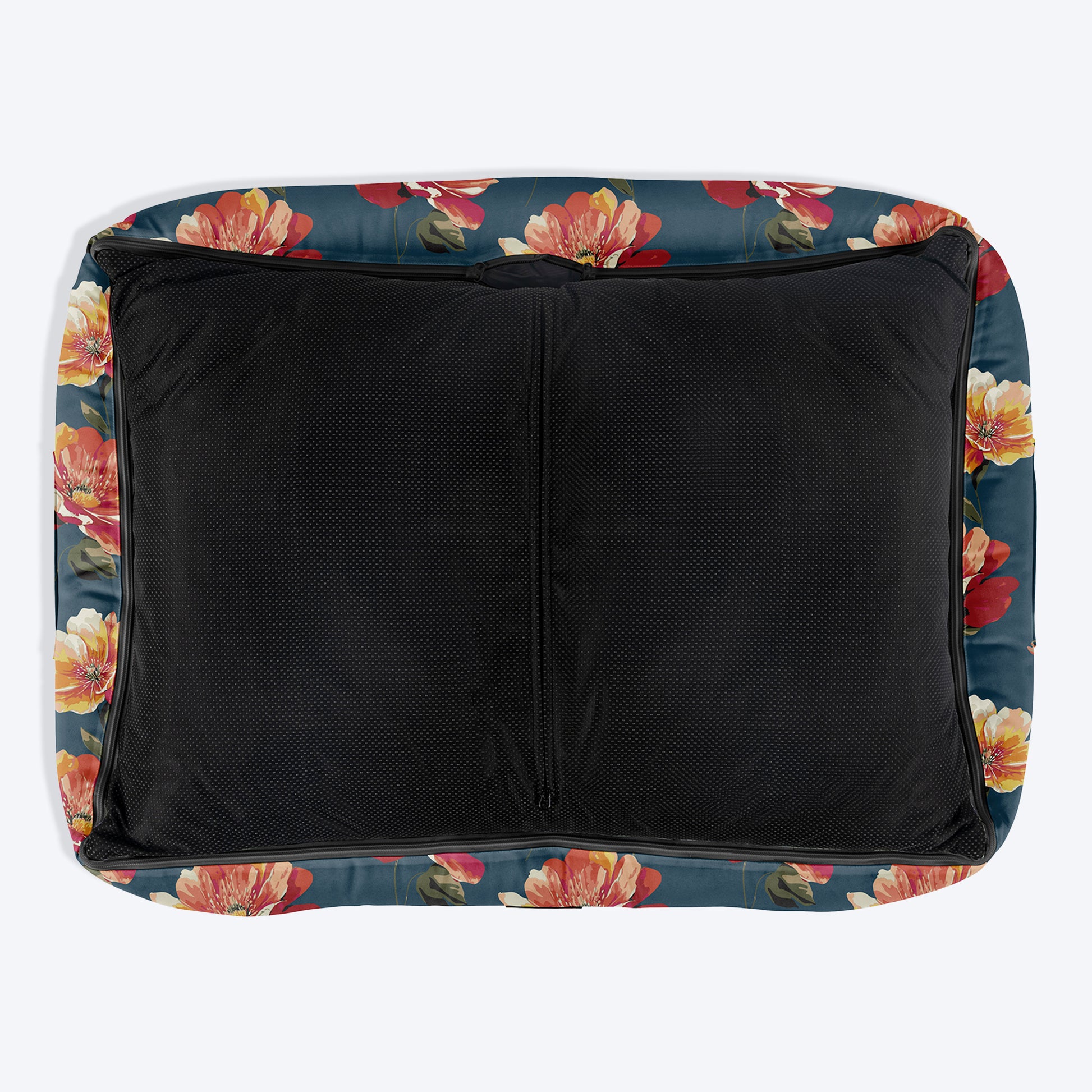 HUFT Personalised Sunset Bloom Lounger Bed For Dog - Navy Blue - Heads Up For Tails