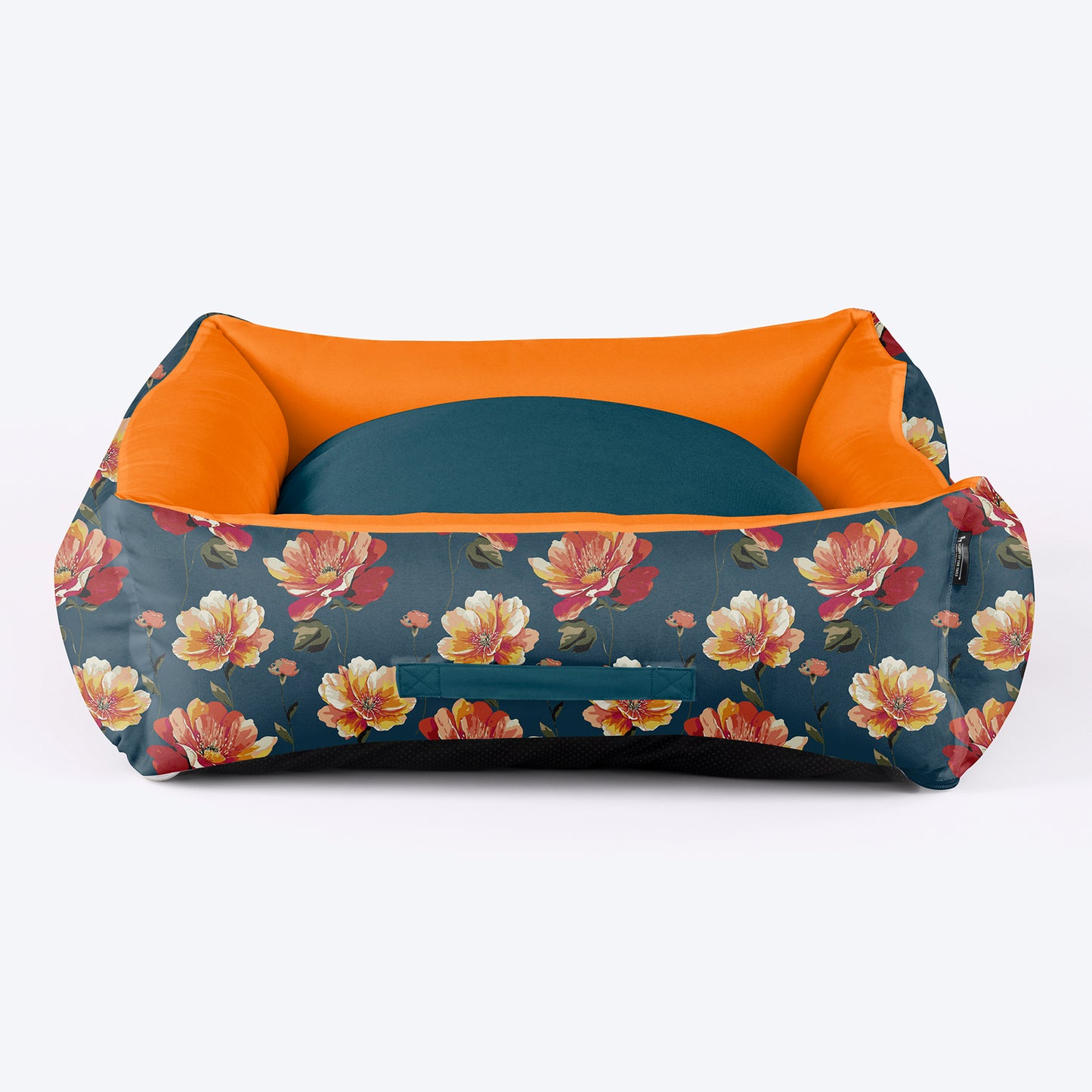 HUFT Personalised Sunset Bloom Lounger Bed For Dog - Navy Blue - Heads Up For Tails