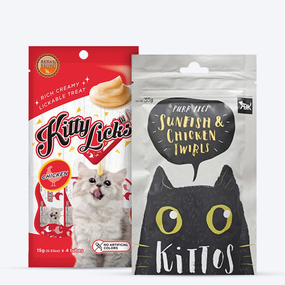 Rena's Recipe & Kittos Chicken Peckin Treat Combo For Cat