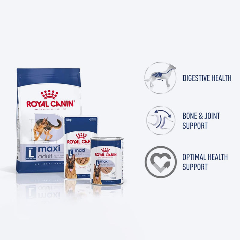 Royal Canin Maxi Dry & Wet Food Combo For Adult Dog - 10 kg - Heads Up For Tails