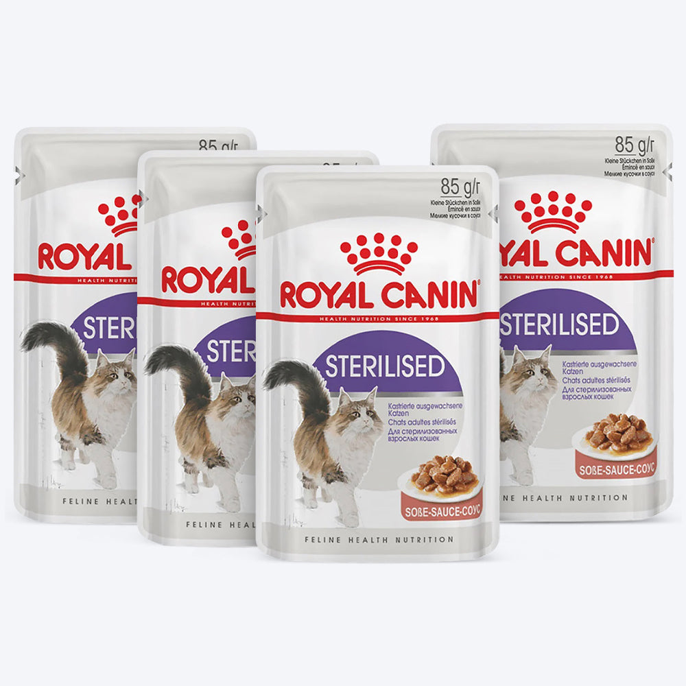 Royal Canin Sterilised/Neutered Wet Cat Food - 85 g packs - Heads Up For Tails
