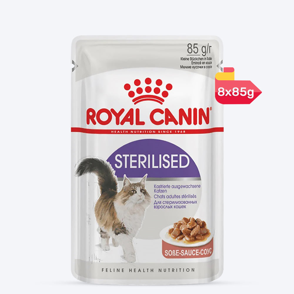 Royal Canin Sterilised/Neutered Wet Cat Food - 85 g packs - Heads Up For Tails