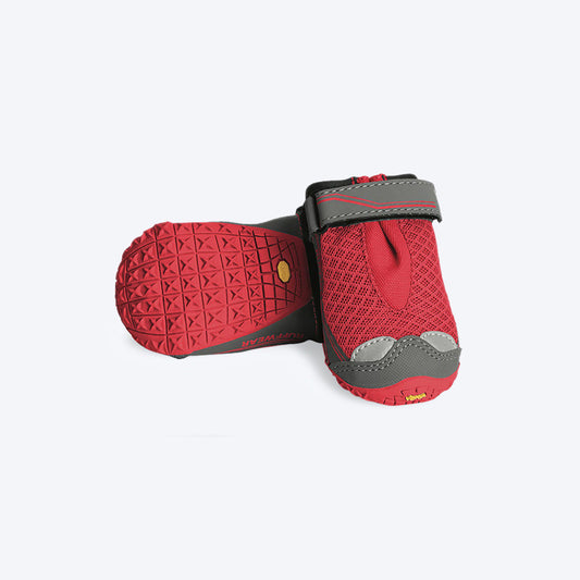 Ruffwear Grip Trex Dog Shoes - 1 Pair ( 2 Boots Covers 2 paws Only) - Red - Heads Up For Tails