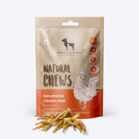 HUFT Natural Chews - Dehydrated Chicken Feet - 80 g - 8 Pcs - Heads Up For Tails