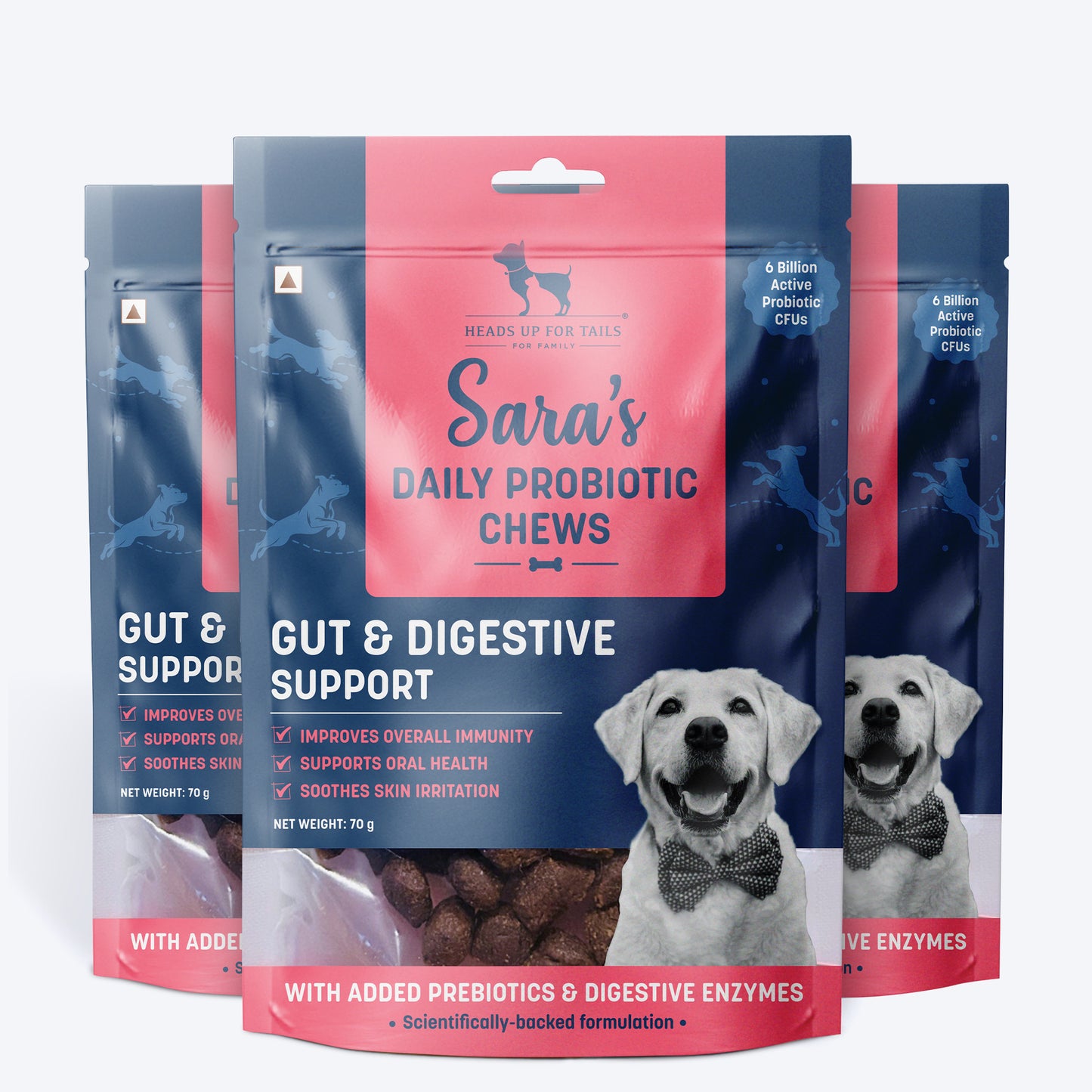 Sara’s Daily Probiotic Chews: Gut & Digestive Support Treats For Dog - 70 gm