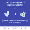 Sara's Doggie Treats Chicken Jerky with Blueberry, 70 gm, high protein, low fat, made with natural ingredients.