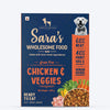 Sara's Wholesome Grain-Free Chicken & Veggies Dog Food, 300 gm, made with 60% meat and 40% fruits and veggies.