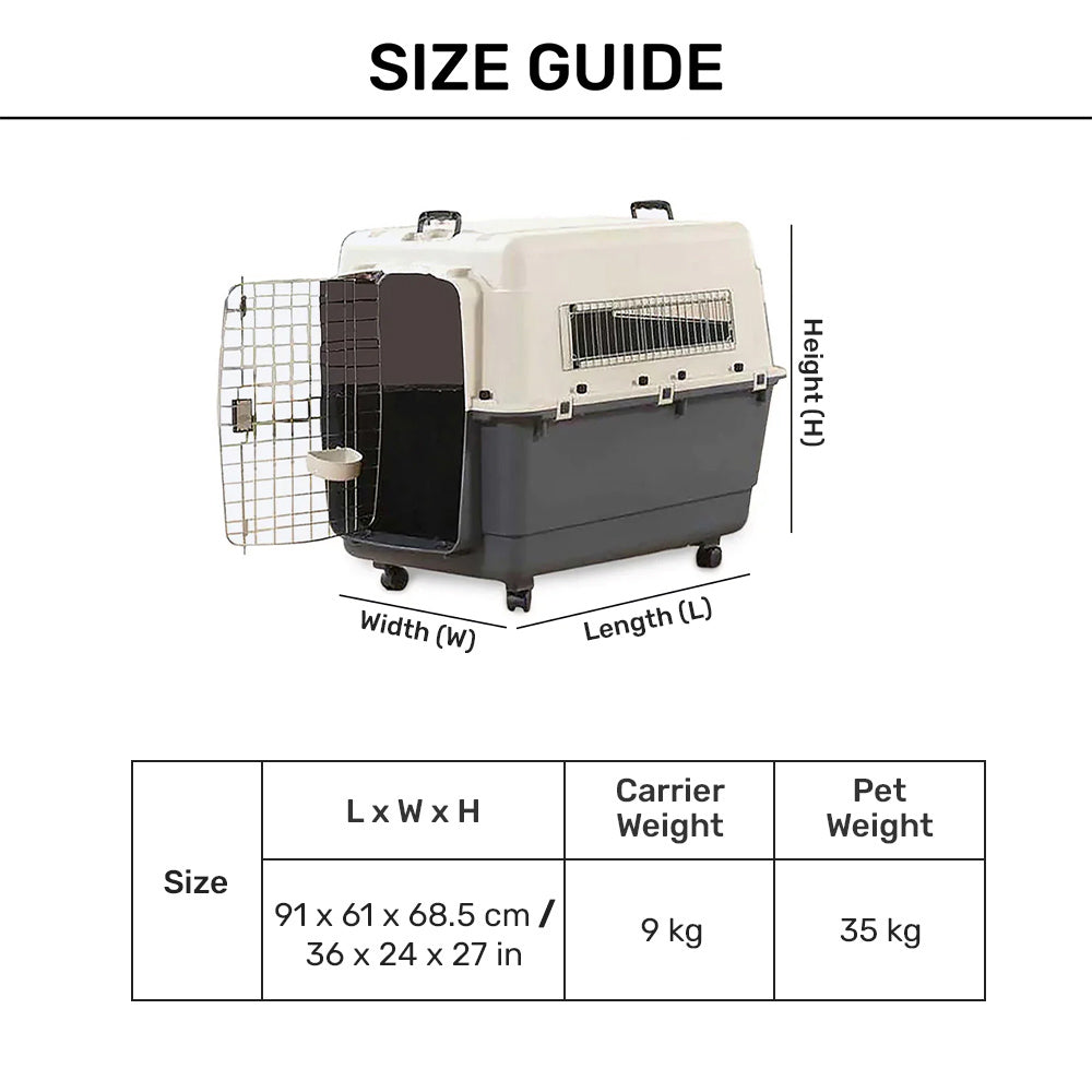 Savic Andes 6 -Dog & Cat Carrier - 36 x 24 x 27 inch - Holds up to 35 kg - Heads Up For Tails