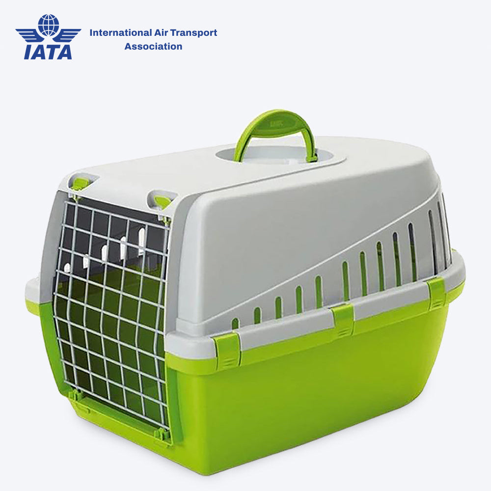 Savic Trotter 2 - Dog & Cat Carrier - Lemon Green - 22 x 15 x 13 inch - Holds up to 7 kg - Heads Up For Tails