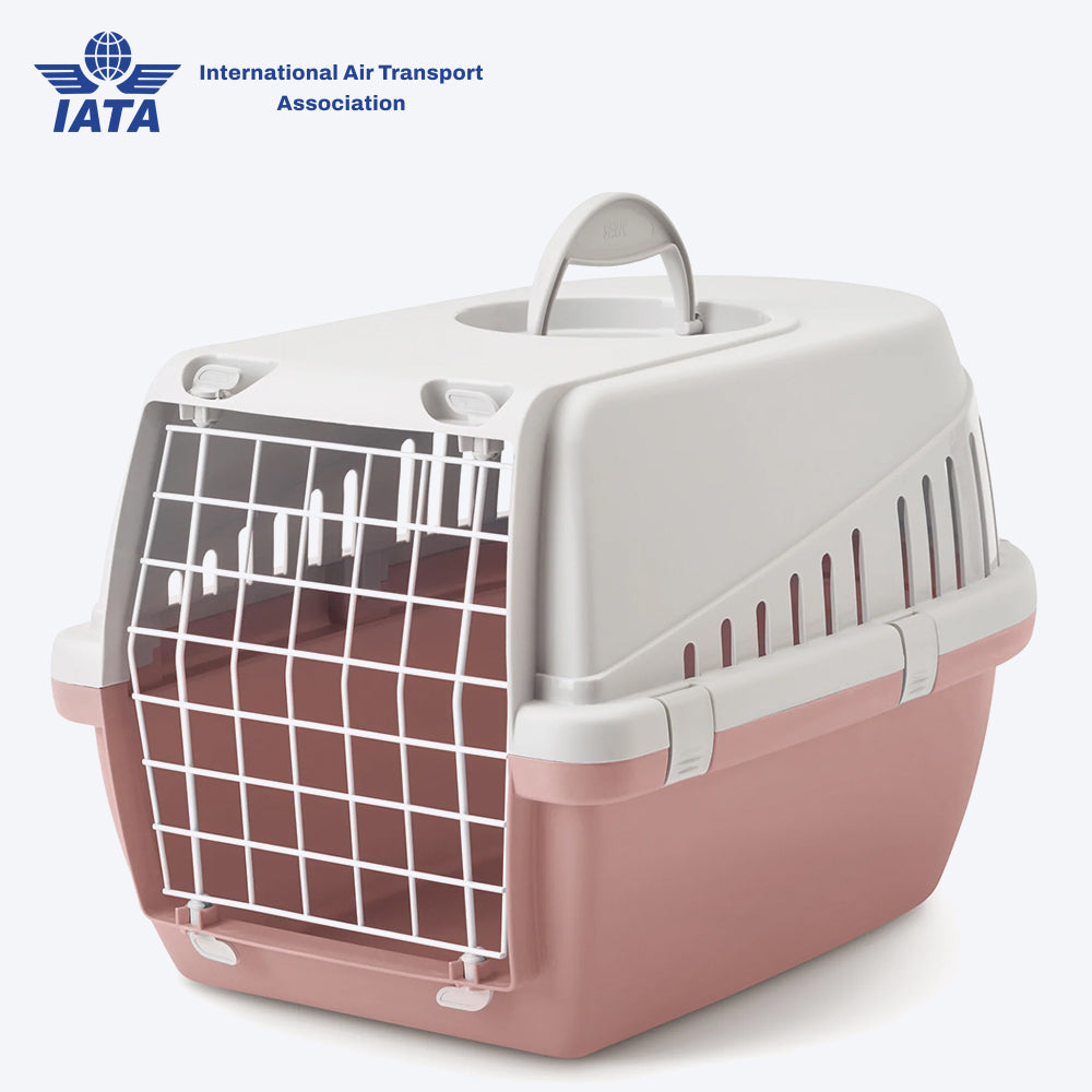 Savic Trotter 2 - Dog & Cat Carrier- Grey Ash Rose - 22 x 15 x 13 inch - Holds up to 7 kg - Heads Up For Tails