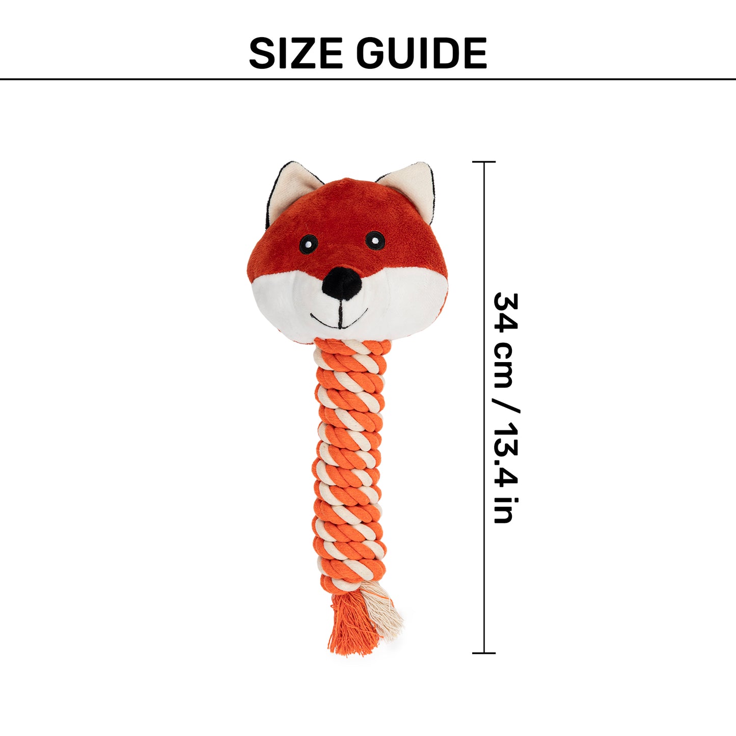 HUFT Foxy Fun Squeaky Plush Toy For Dog - Orange - Heads Up For Tails