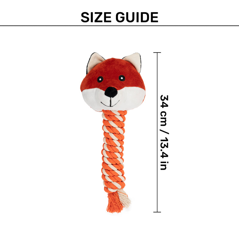 HUFT Foxy Fun Squeaky Plush Toy For Dog - Orange - Heads Up For Tails