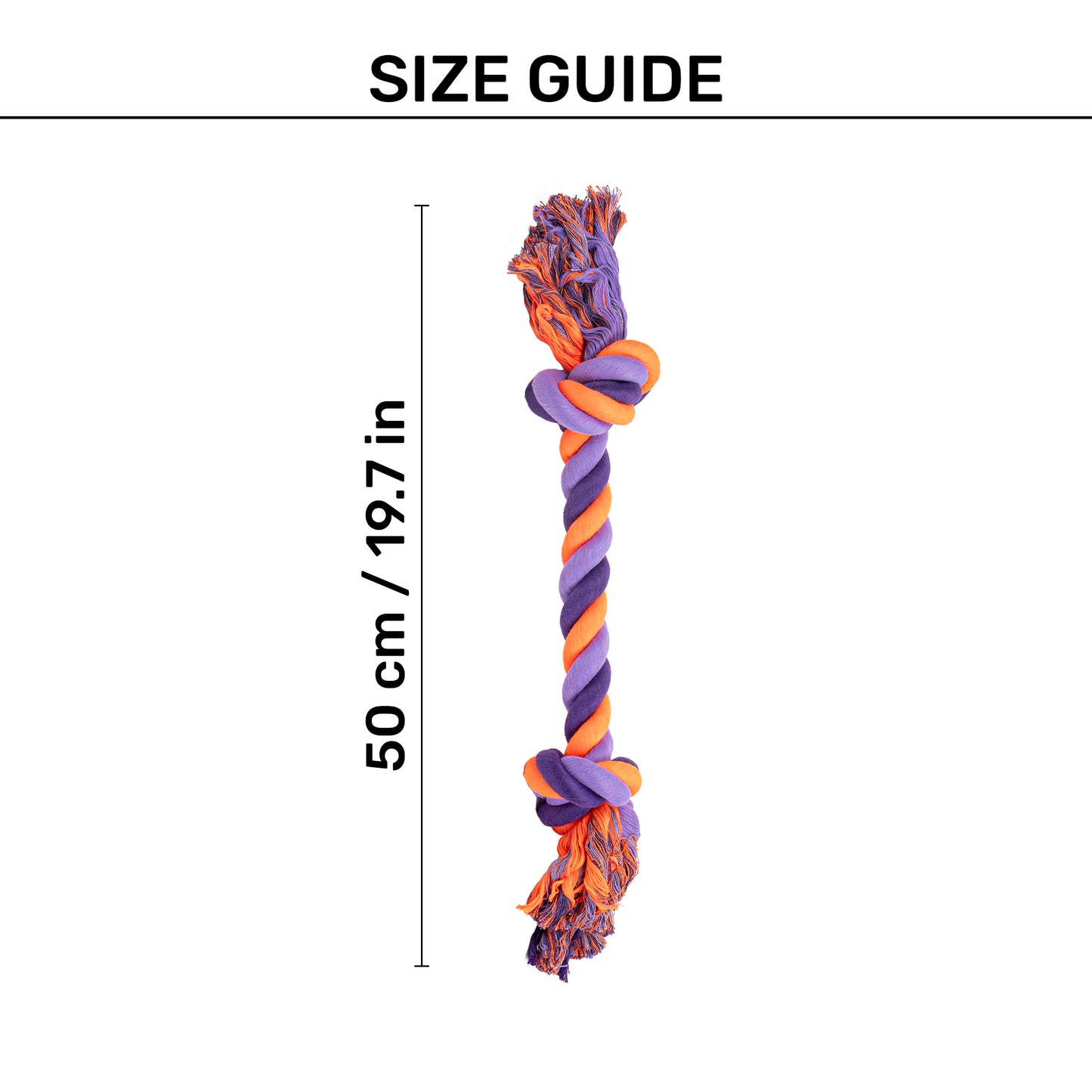 HUFT Tuggables Rope Toy For Dog - Orange & Mauve - Heads Up For Tails